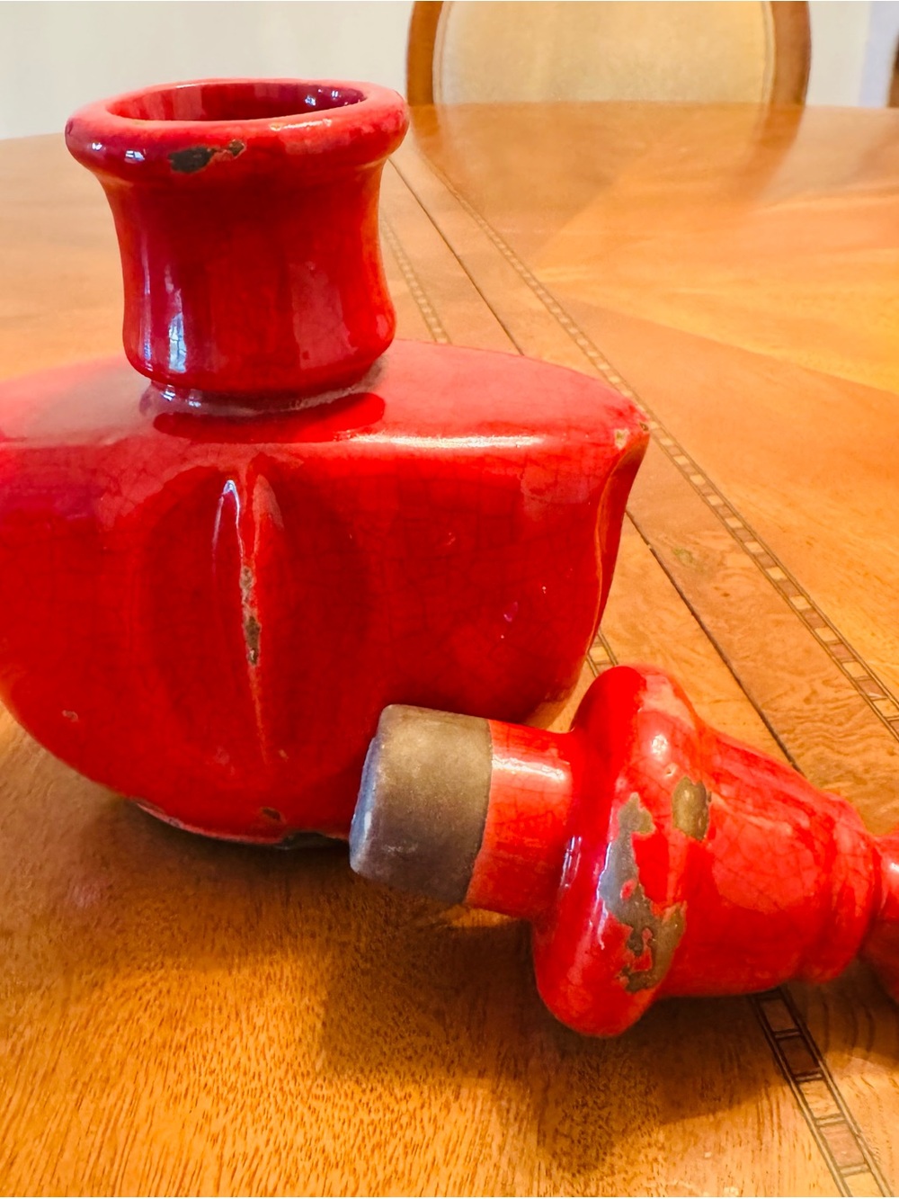 Red Ceramic Decorative Vase - Vibrant Accent for Home
